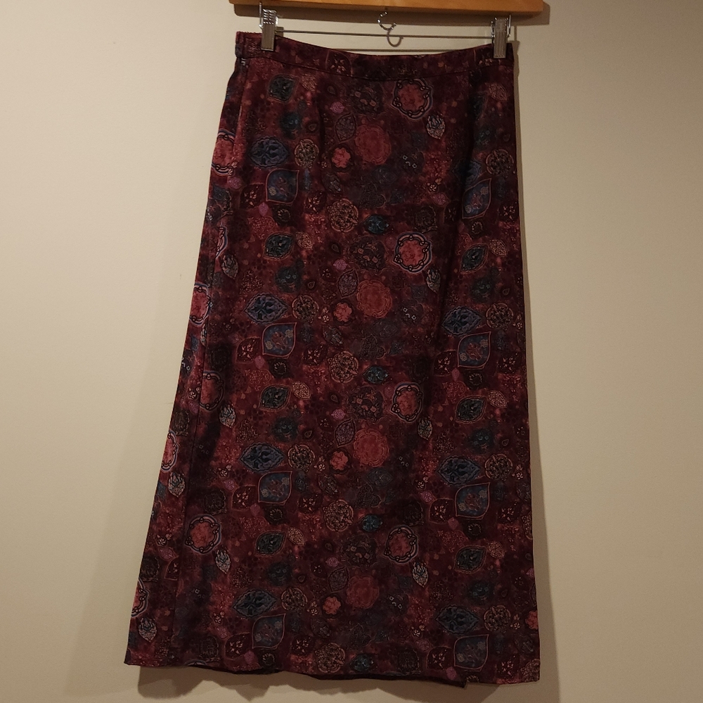 CHRISTOPHER & BANKS boho maxi stretch waist Indian style print